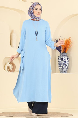 moda selvim طقم أزرق فاتح &كحلي 2930SL432 - Thumbnail