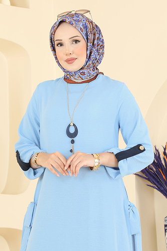 moda selvim طقم أزرق فاتح &كحلي 2930SL432 - Thumbnail