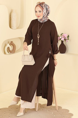 moda selvim طقم بني وبيج 2930SL432 - Thumbnail