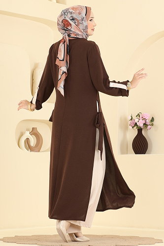 moda selvim طقم بني وبيج 2930SL432 - Thumbnail