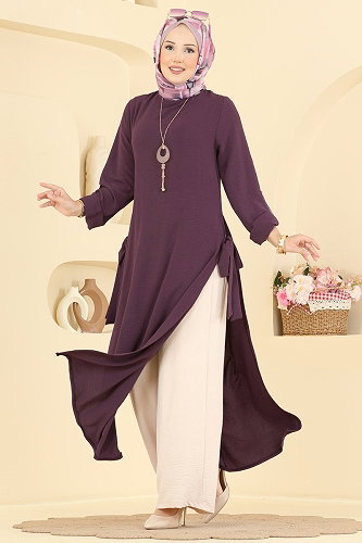 moda selvim طقم ليلكي غامق 2930SL432 - Thumbnail