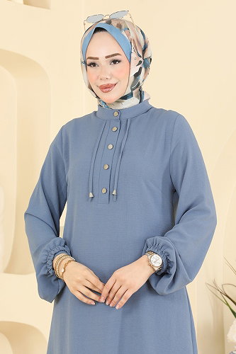moda selvim طقم أزرق وسكري 2933SL432 - Thumbnail