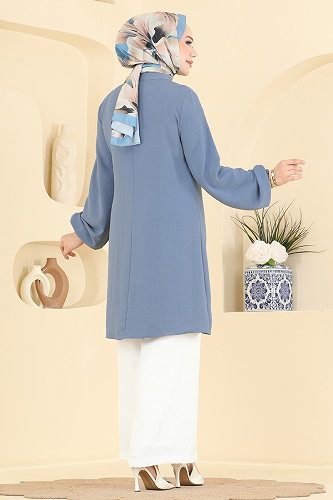 moda selvim طقم أزرق وسكري 2933SL432 - Thumbnail