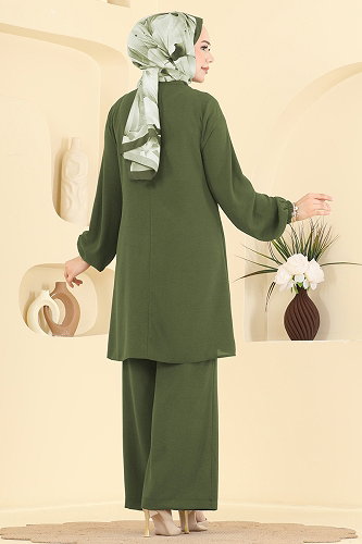 moda selvim طقم اخضر عفني 2933SL432 - Thumbnail