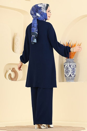 moda selvim طقم كحلي فاتح 2933SL432 - Thumbnail