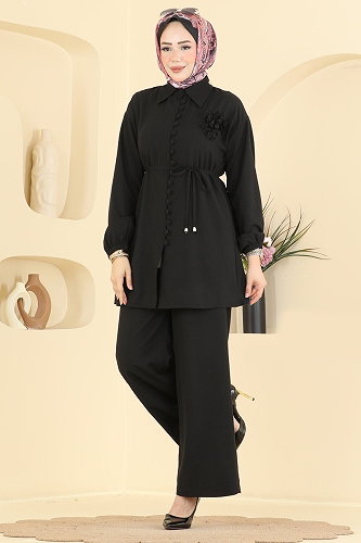 moda selvim طقم أسود 2934SL432 - Thumbnail