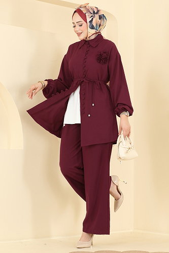 moda selvim Combined 2934SL432 Burgundy - Thumbnail