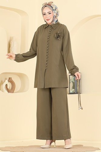 moda selvim طقم اخضر عفني 2934SL432 - Thumbnail