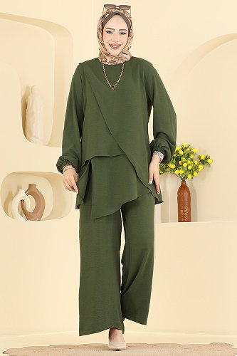 moda selvim طقم اخضر عفني 2936SLK540 - Thumbnail