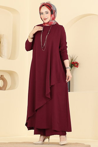 moda selvim Combined 2937SLK540 Burgundy - Thumbnail