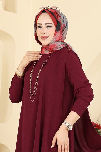 moda selvim Combined 2937SLK540 Burgundy - Thumbnail