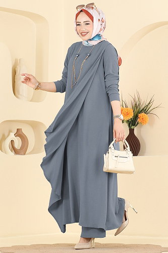 moda selvim طقم رمادي 2937SLK540 - Thumbnail