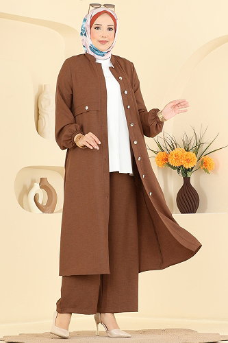 moda selvim طقم عسلي 2942SL432 - Thumbnail