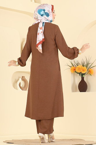 moda selvim طقم عسلي 2942SL432 - Thumbnail