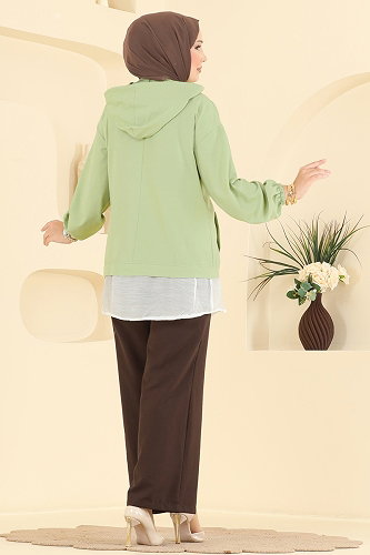 moda selvim Combined 2943SL432 Almond Green&Brown - Thumbnail