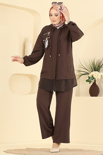 moda selvim طقم بني 2943SL432 - Thumbnail