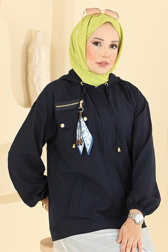 moda selvim طقم كحلي غامق 2943SL432 - Thumbnail