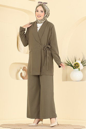 moda selvim طقم أخضر عفني فاتح 2946SL432 - Thumbnail