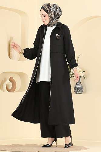 moda selvim طقم أسود 2955SL432 - Thumbnail