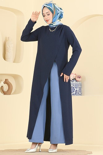moda selvim طقم كحلي وأزرق 2956SL432 - Thumbnail