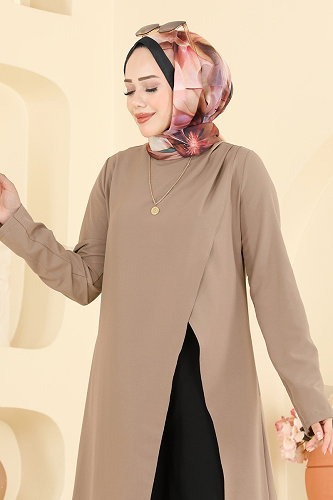 moda selvim طقم بيج وأسود 2956SL432 - Thumbnail