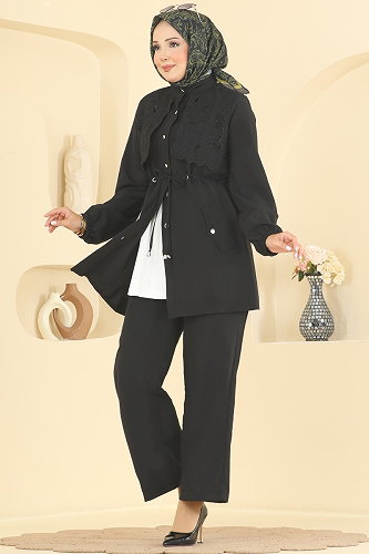 moda selvim طقم أسود 2957SL432 - Thumbnail