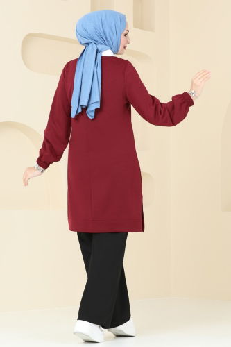 moda selvim Combined 298DVL817 Burgundy & Black - Thumbnail