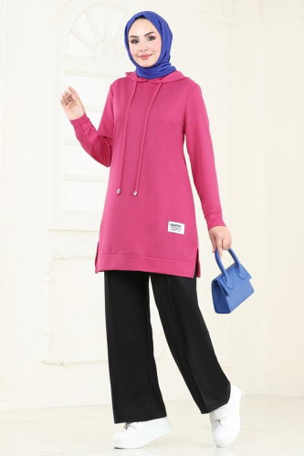 moda selvim Combined 299DVL817 Fuchsia & Black - Thumbnail