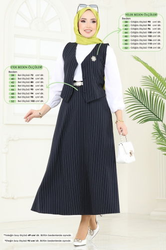 moda selvim طقم كحلي 3001BLU797 - Thumbnail
