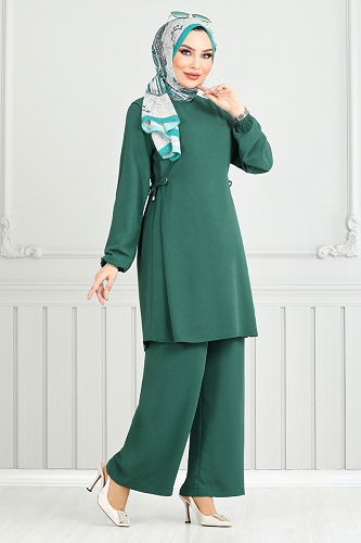 moda selvim طقم زيتي 3004BM1076-M - Thumbnail