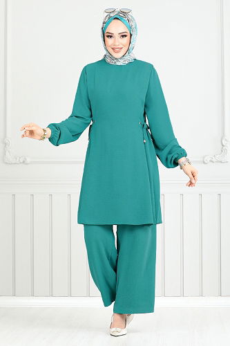 moda selvim طقم بترولي فاتح 3004BM1076-M - Thumbnail