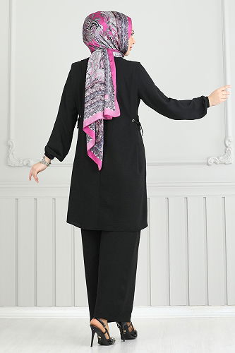 moda selvim طقم أسود 3004BM387 - Thumbnail