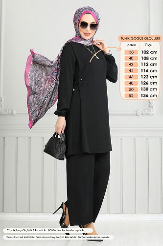 moda selvim طقم أسود 3004BM387 - Thumbnail