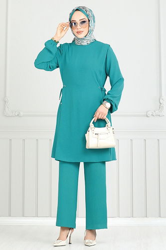 moda selvim طقم بترولي فاتح 3004BM387 - Thumbnail