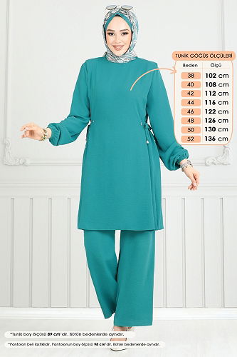 moda selvim طقم بترولي فاتح 3004BM387 - Thumbnail