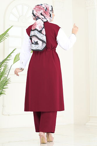 moda selvim طقم خمري 3017BLU797 - Thumbnail