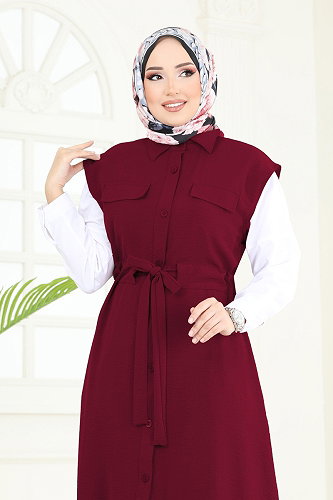 moda selvim طقم خمري 3017BLU797 - Thumbnail