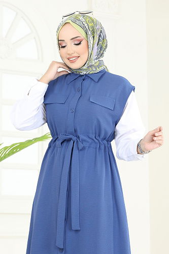 moda selvim طقم ازرق 3017BLU797 - Thumbnail