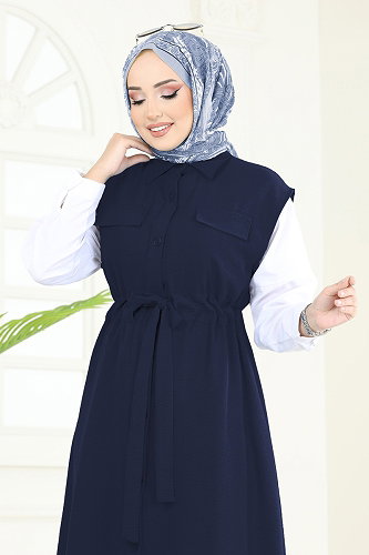 moda selvim Combined 3017BLU797 Navy Blue - Thumbnail