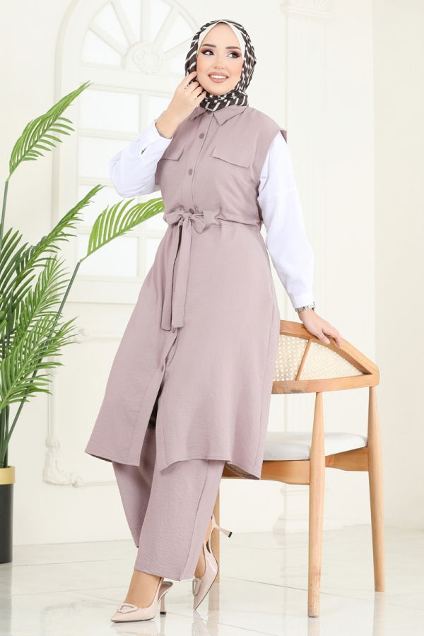 Modaselvim الاطقم طقم بيج 3017BLU797