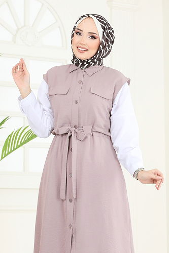 moda selvim طقم بيج 3017BLU797 - Thumbnail