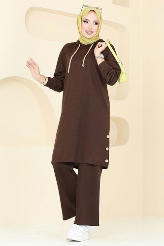 moda selvim طقم بني 301DVL817 - Thumbnail