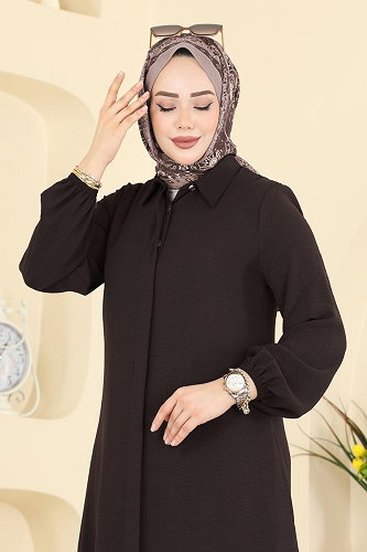 moda selvim طقم بني غامق 3031SMD1186 - Thumbnail