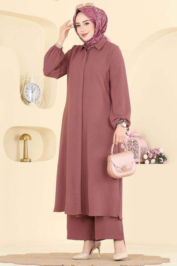 Modaselvim Hijab Combinations Combined 3031SMD1186 Dark Rose Dusky