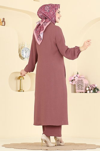 moda selvim طقم وردي غامق 3031SMD1186 - Thumbnail