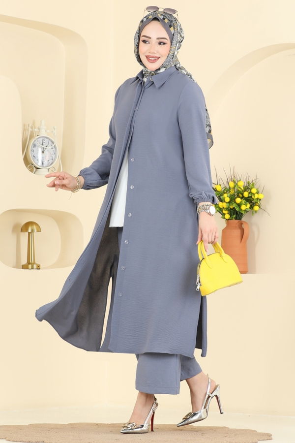 Modaselvim Hijab Combinations Combined 3031SMD1186 Gray