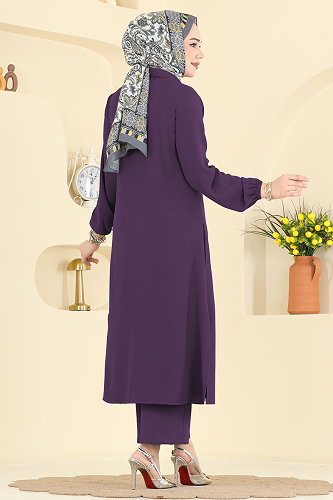 moda selvim طقم أرجواني 3031SMD1186 - Thumbnail