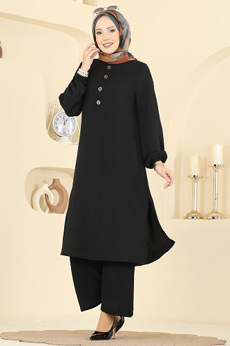 moda selvim طقم أسود 3032SMD1186 - Thumbnail