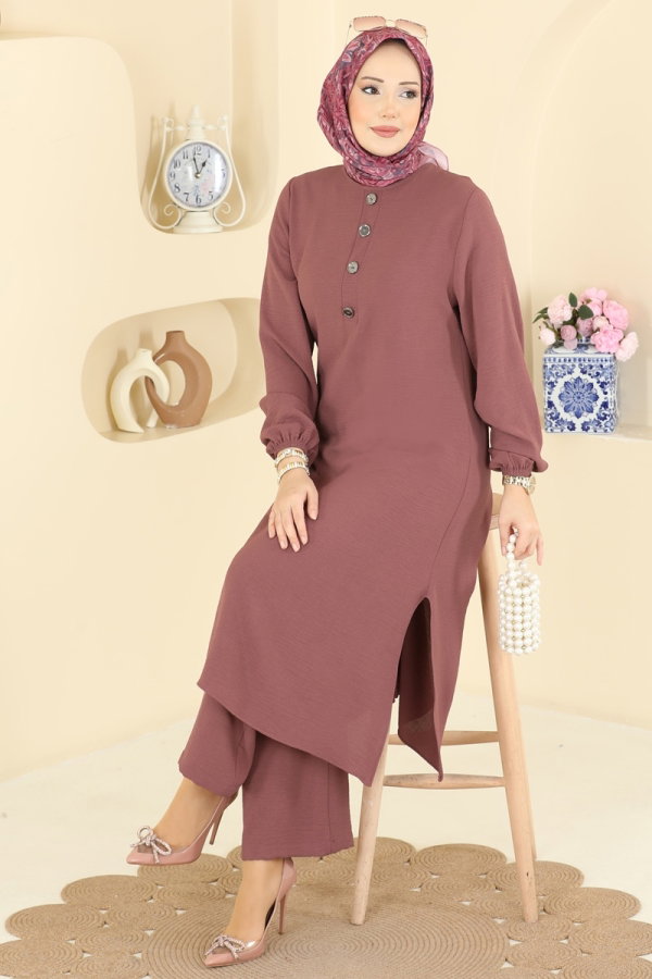 Modaselvim Hijab Combinations Combined 3032SMD1186 Dark Rose Dusky