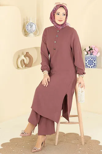 moda selvim طقم وردي غامق 3032SMD1186 - Thumbnail